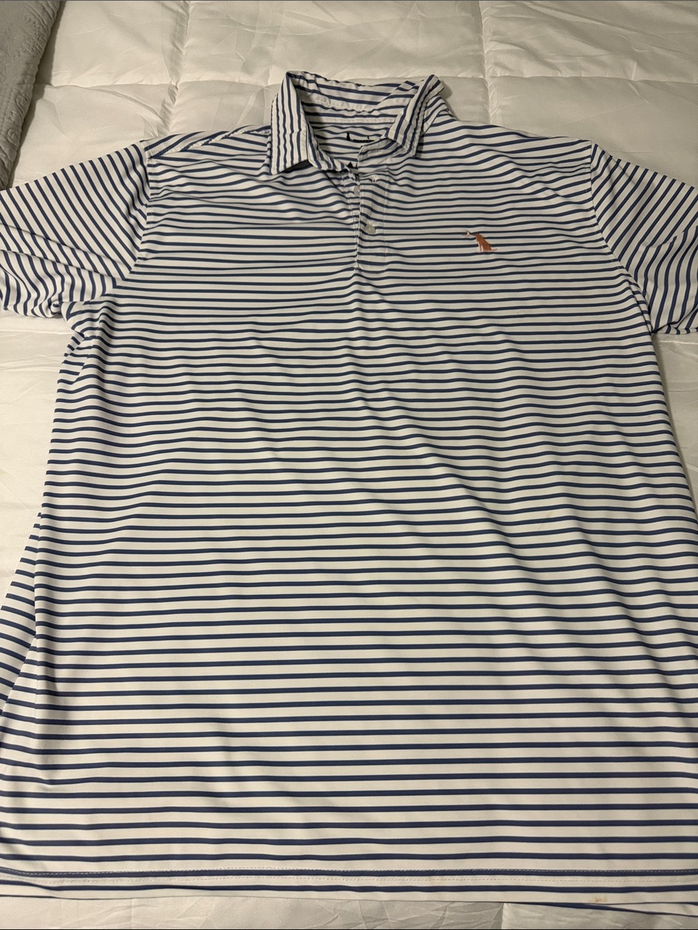 Local Boy Men's Striped Polo Shirt - White & Blue